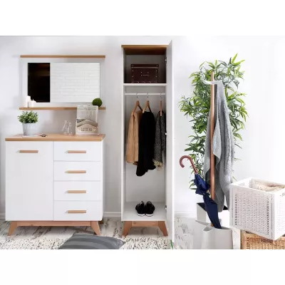 Policová šatní skříň 45 cm BUTNER - borovice andersen / dub nash