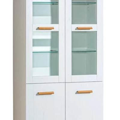 Prosklená vitrína BUTNER - borovice andersen / dub nash