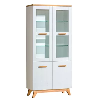 Prosklená vitrína BUTNER - borovice andersen / dub nash