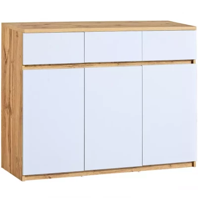 Kombinovaná komoda CARYM - dub wotan / bílá