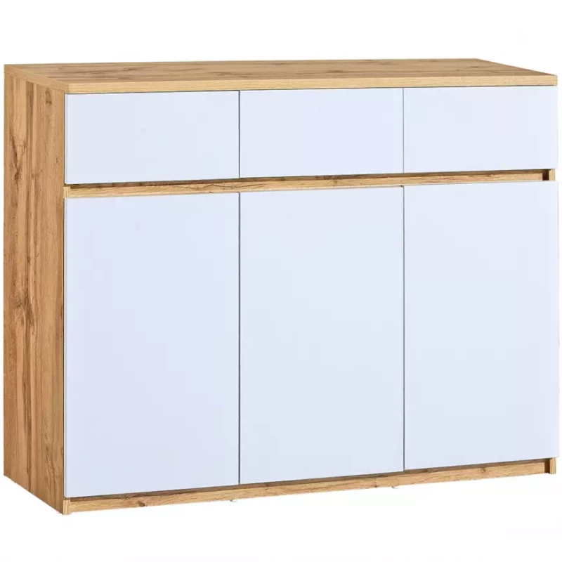 Kombinovaná komoda CARYM - dub wotan / bílá