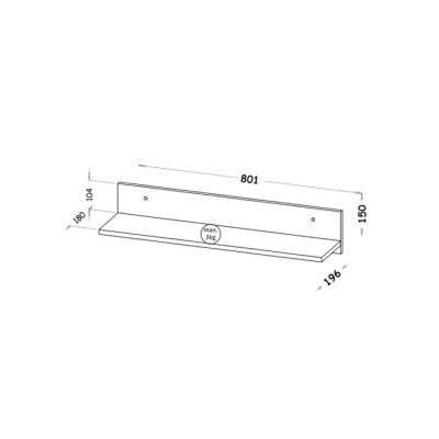 Polička na zeď CARYM - bílá