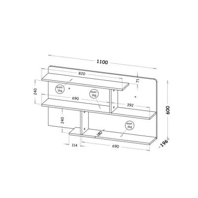 Závěsná police CARYM - bílá