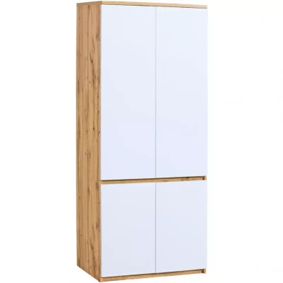 Šatní skříň 80 cm CARYM - dub wotan / bílá