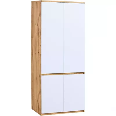Šatní skříň 80 cm CARYM - dub wotan / bílá