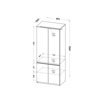 Šatní skříň 80 cm CARYM - dub wotan / bílá