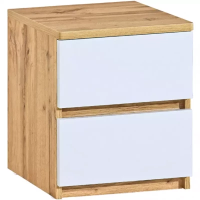 Noční stolek CARYM - dub wotan / bílý