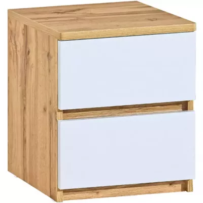 Noční stolek CARYM - dub wotan / bílý