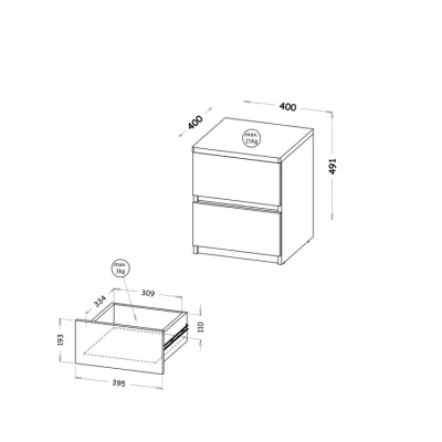 Noční stolek CARYM - dub wotan / bílý
