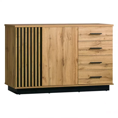 Kombinovaná komoda CATAWBA - dub wotan / černá