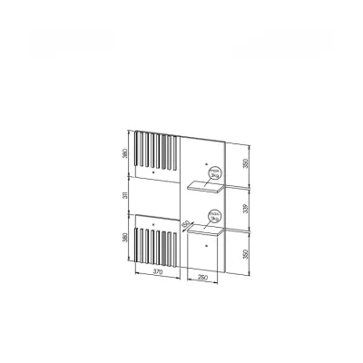 TV panel CATAWBA - dub wotan / černý