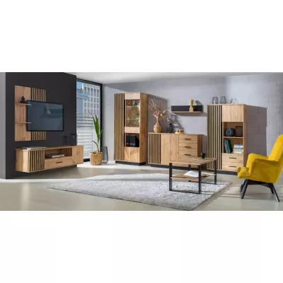 TV panel CATAWBA - dub wotan / černý