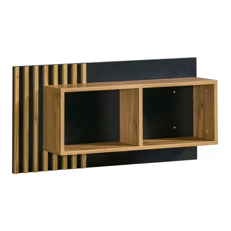 Závěsná police CATAWBA - dub wotan / černá