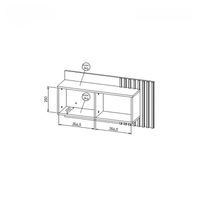 Závěsná police CATAWBA - dub wotan / černá