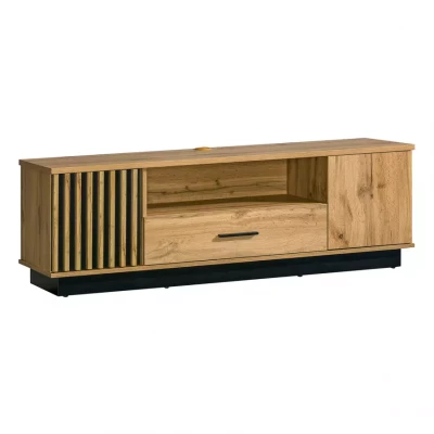 Televizní stolek CATAWBA - dub wotan / černý