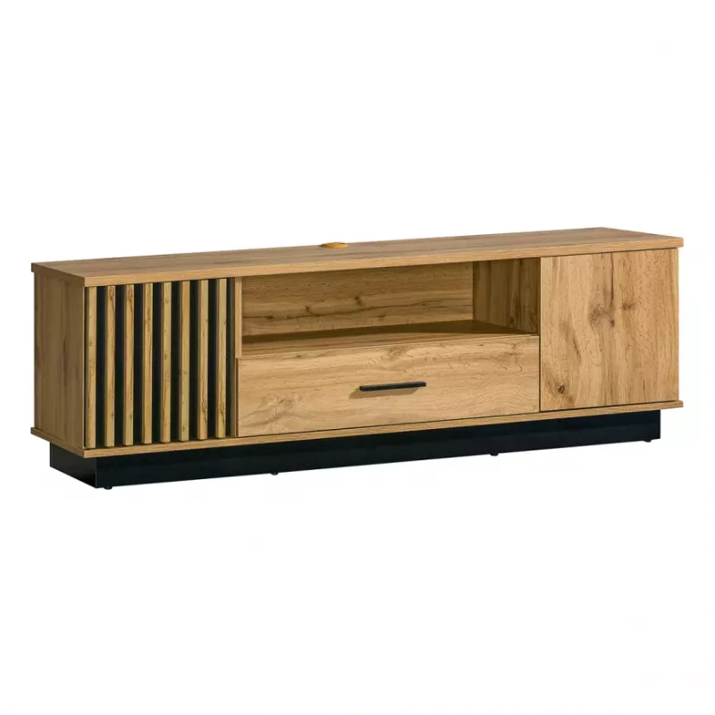 Televizní stolek CATAWBA - dub wotan / černý