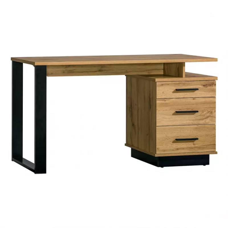 Psací stůl CATAWBA - dub wotan / černý