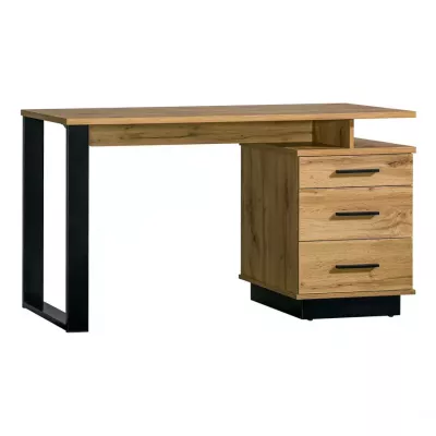 Psací stůl CATAWBA - dub wotan / černý