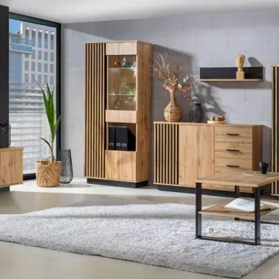 Konferenční stolek CATAWBA - dub wotan / černý