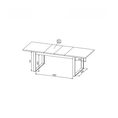 Rozkládací jídelní stůl 160(240)x90 CATAWBA - dub wotan / černý