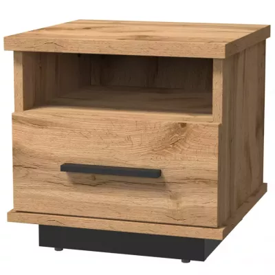 Noční stolek CATAWBA - dub wotan / černý