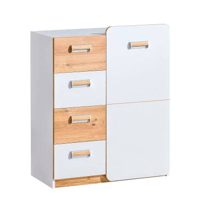 Kombinovaná komoda CEDAR - dub nash / bílá