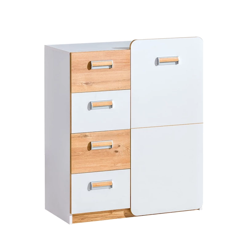 Kombinovaná komoda CEDAR - dub nash / bílá