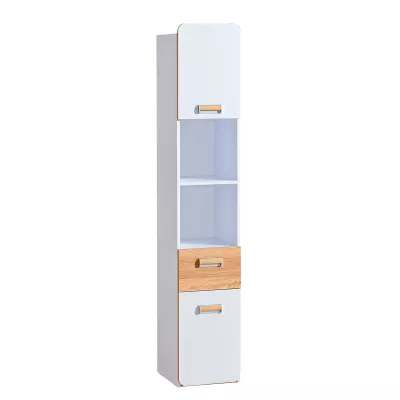 Vysoký regál CEDAR - dub nash / bílý