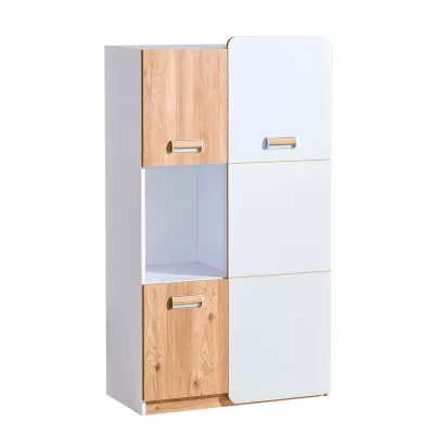 Regál s dvířky CEDAR - dub nash / bílý