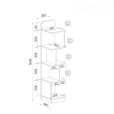 Úzká knihovna CEDAR - dub nash / bílý
