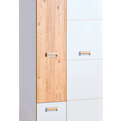 Kombinovaná šatní skříň 80 cm CEDAR - dub nash / bílá
