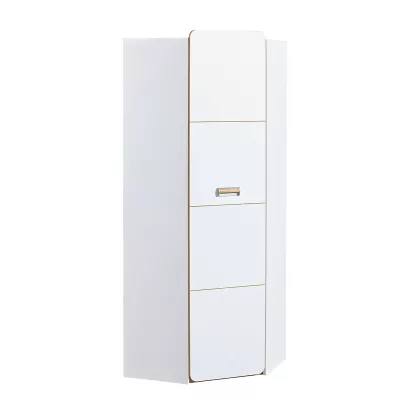 Rohová šatní skříň 71 cm CEDAR - dub nash / bílá