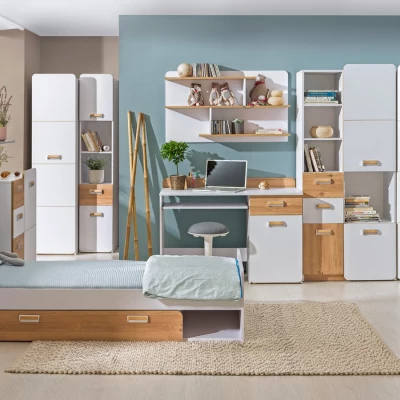 Psací stůl CEDAR - dub nash / bílý