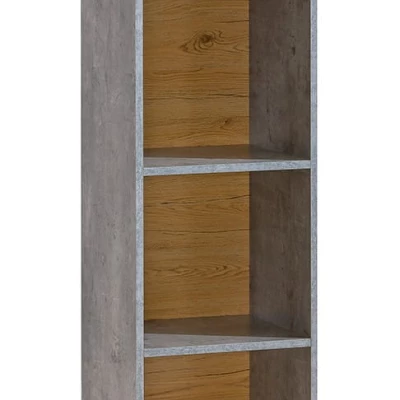 Úzká knihovna CONOVER - dub wotan / beton / černá