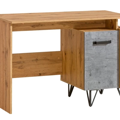 Psací stůl CONOVER - dub wotan / beton / černý