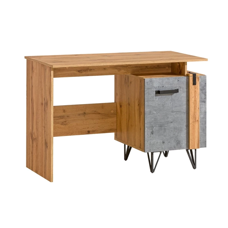 Psací stůl CONOVER - dub wotan / beton / černý