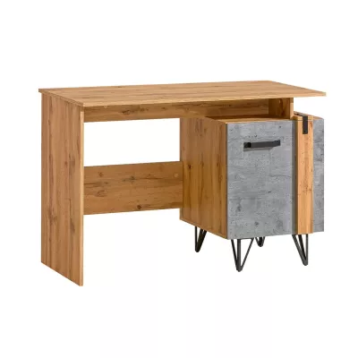 Psací stůl CONOVER - dub wotan / beton / černý