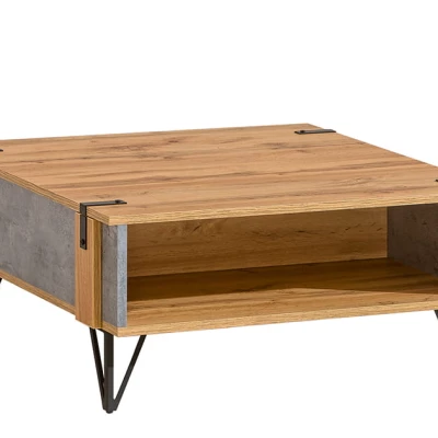 Konferenční stolek CONOVER - dub wotan / beton / černý