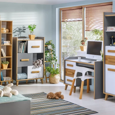 Úzká knihovna DOBSON - dub riviera