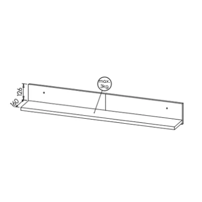 Polička na zeď DOBSON - dub riviera / bílá / antracit