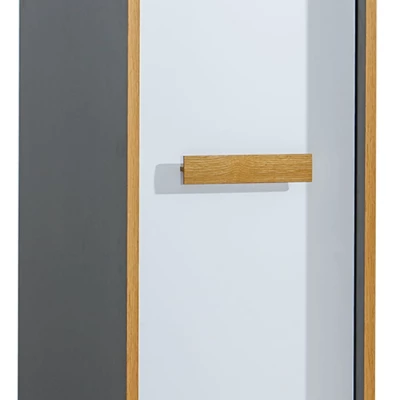 Policová šatní skříň 48 cm DOBSON - dub riviera / bílá / antracit