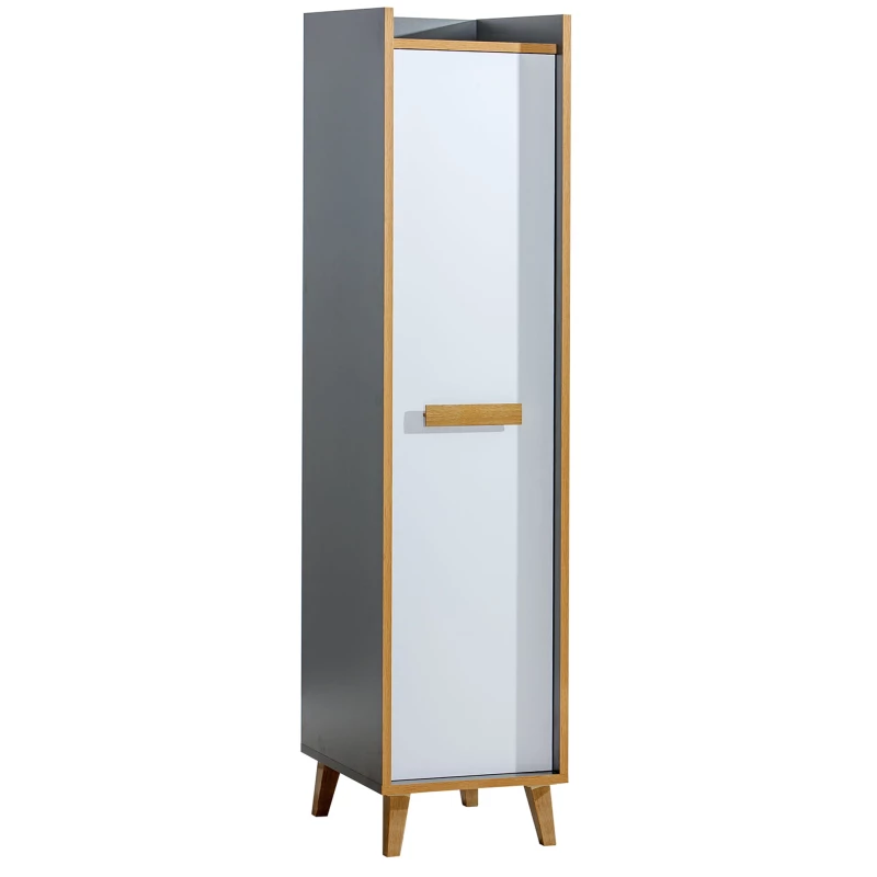 Policová šatní skříň 48 cm DOBSON - dub riviera / bílá / antracit