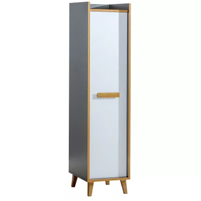 Policová šatní skříň 48 cm DOBSON - dub riviera / bílá / antracit