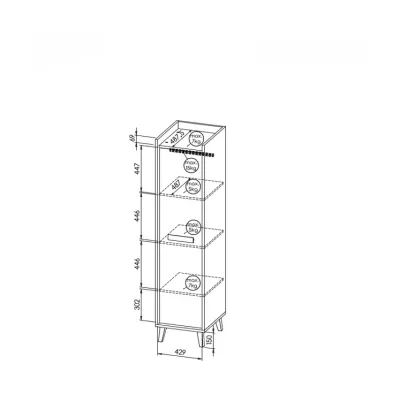 Policová šatní skříň 48 cm DOBSON - dub riviera / bílá / antracit