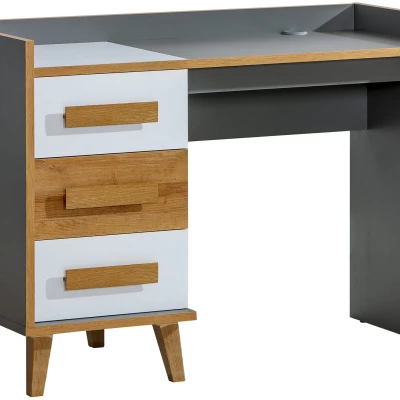 Psací stůl DOBSON - dub riviera / bílý / antracit