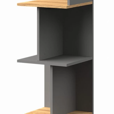 Úzký policový regál EDENTON - dub nash / grafit