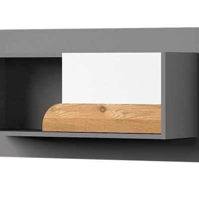 Závěsná police EDENTON - dub nash / grafit / bílá