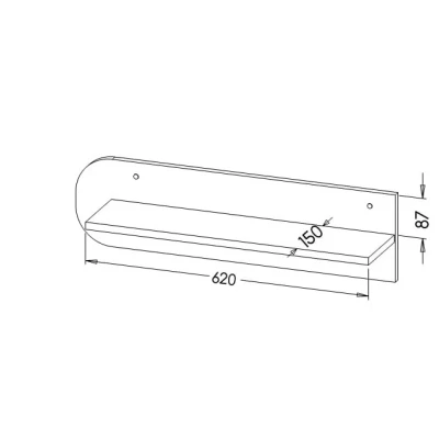 Polička na zeď EDENTON - dub nash / grafit