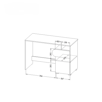 Psací stůl EDENTON - dub nash / bílý / grafit