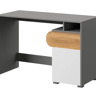Psací stůl EDENTON - dub nash / bílý / grafit